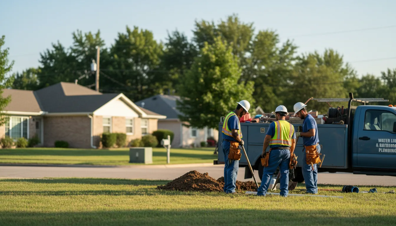 Residential water line and bathroom plumbing service in Claremore, OK